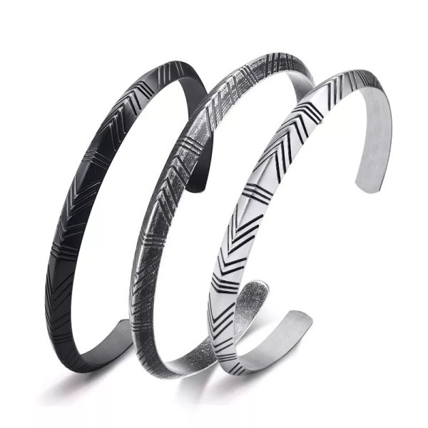Vintage Norse Viking Cuff Bangle Men