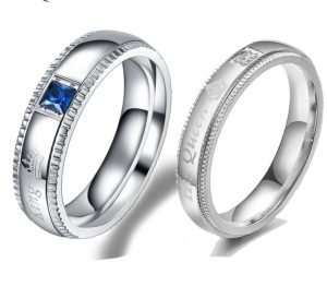 Couple ring shiny crystal Turkish design waterproof band