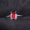 natural garnet 925 sterling silver ring with certificate