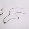 Black zircon necklace with platinum plated chain