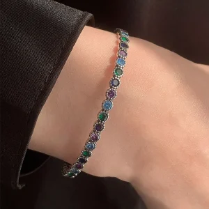 graffiti hiphop bracelet for women couples sparkling zircon