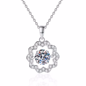 1 carat moissanite necklace 925 sterling silver Italian jewellery
