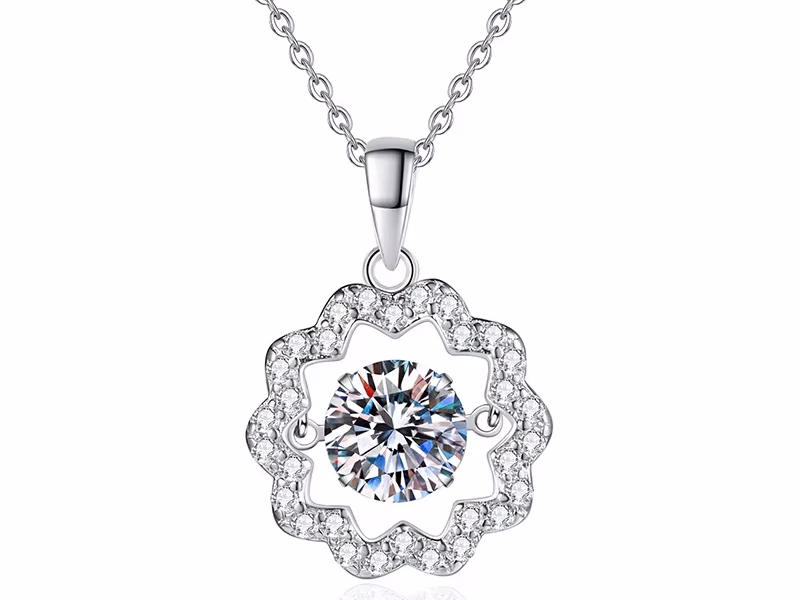 1 carat moissanite necklace 925 sterling silver Italian jewellery