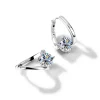 1CT*2 D color moissanite ear clips 925 silver