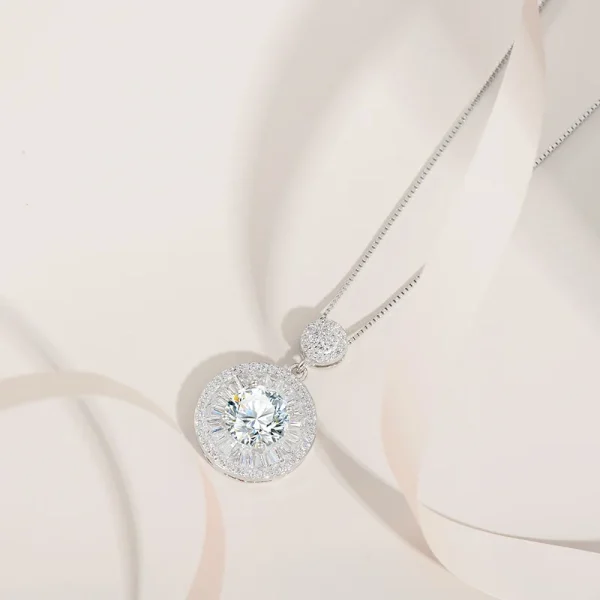 Moissanite necklace gra certified