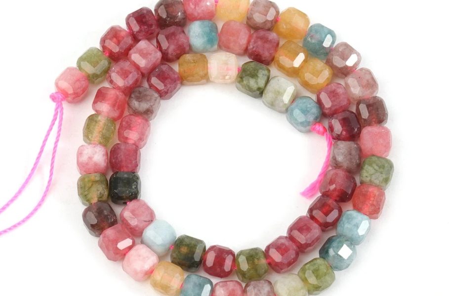 mixed color tourmaline gemstone string for jewelry making