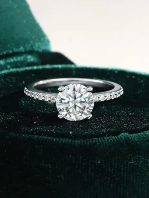1 ct real moissanite ring in 925 sterling silver wedding design