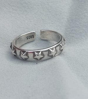 Openable 925 sterling silver star ring