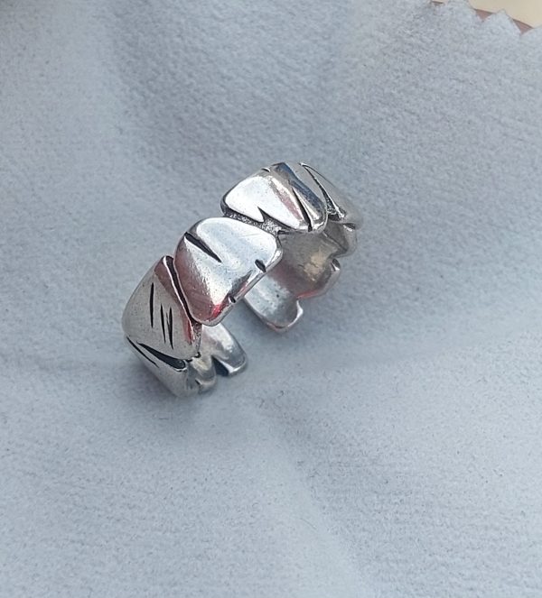 Zigzag adjustable ring 925 sterling silver