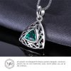 Synthetic emerald pendant necklace 925 sterling silver Italian jewelry