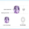 Italian design amethyst gemstone silver stud earrings