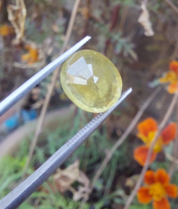 Genuine Pukhraj Yellow Sapphire gemstone 6 carat high quality