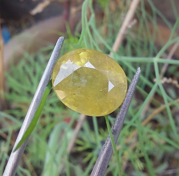 Yellow Sapphire Pukhraj 6 Carat genuine natural yellow gemstone