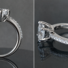 GRA Certified 2 Carat Moissanite Ring Close Up