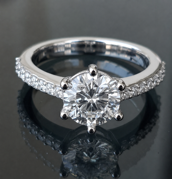 2 Carat GRA Certified Moissanite Ring in 925 Sterling Silver